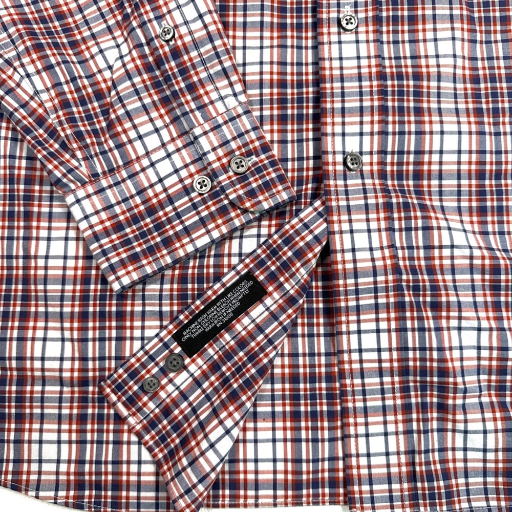 Jos. A. Bank Traveler Tailored Fit Plaid Shirt Long Sleeve 100% Cotton Mens XL - Picture 3 of 8